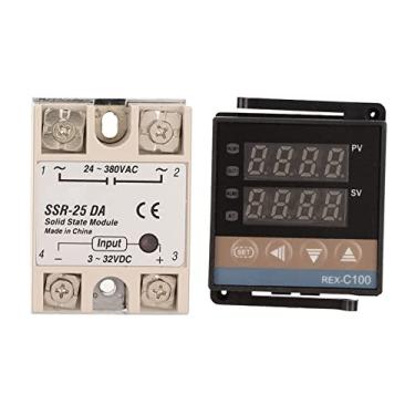 Imagem de Phefop Controlador de Temperatura PID, Controlador de Temperatura Digital Com Dissipador de Calor de relé SSR Tensão de Termopar Tipo K AC 100 ~ 240V para Forno de Galinheiro Incubador (25A)