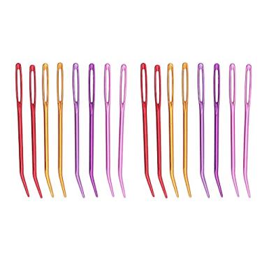 Imagem de Acouto Tapeçaria Com Ponta Dobrada 16 Peças Tapeçaria Olho Grande Tricô Com Ponta Dobrada Com Caixas de Armazenamento Costura Tricô Olho Grande Agulha para Tecelagem Artes, Artesanato e Costura / Bordado / Bordado / Fio