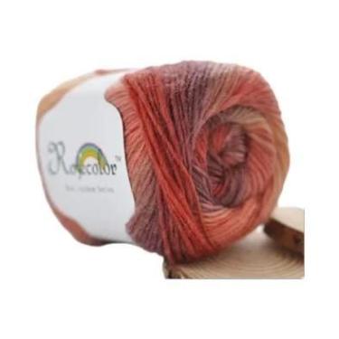 Imagem de Fio De Lã 100% Colorido Arco-Íris Para Tricô Manual, Crochê, Lãs Macia