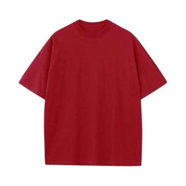 Imagem de Camiseta Masculina 100% Algodão Lisa M-5XL Para Academia, Esporte, Fit