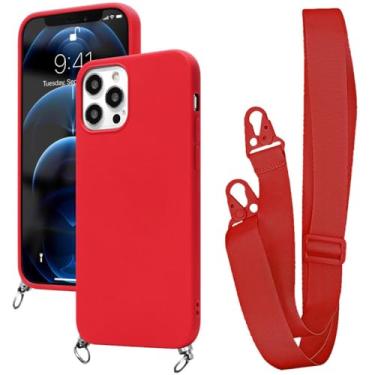 Imagem de Capa de corrente com cordão de alça para Xiaomi POCO X5 M4 Pro X4 X3 NFC M3 F5 para Redmi Note 11 Pro 10C 12 Capa de silicone com cordão crossbody, vermelho, para 10C