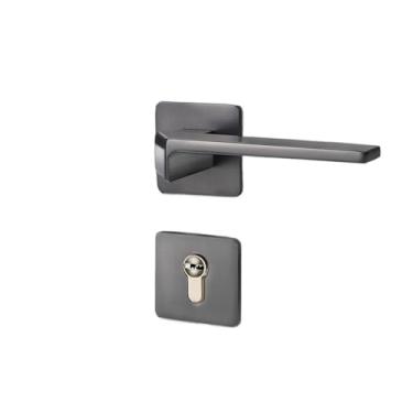 Imagem de Fechadura de porta de quarto dividida porta interna doméstica porta de madeira maçaneta magnética silenciosa universal (cinza elegante)