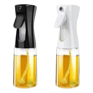 Imagem de Kit 2 Pulverizadores de Óleos, Azeite e Vinagre, Vidro Transparente e Prata, 200ml, Spray para Cozinha com Pulverização Uniforme, Reutilizável