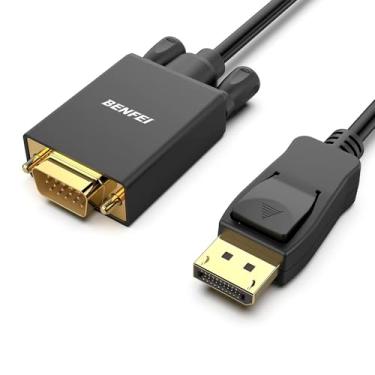Imagem de Cabo DisplayPort para VGA 0,9M, macho-macho com conectores banhados a ouro, vídeo até 1080p, compatível com PC, notebook, monitor e projetor, cabo durável para uso diário