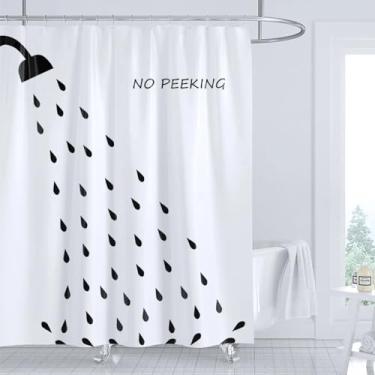Imagem de Cortina de chuveiro minimalista nórdico cabeça de chuveiro arte abstrata branca impermeável cortina de banho de poliéster para decoração de casa 182 x 200 cm/LxA cortina de chuveiro de tecido boho