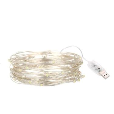 Imagem de 100 LEDs Luzes de Corda Musicais Ativadas por Som com Alimentação USB 5V Função Timer Remoto 12 Modos Iluminação Ajustável em Brilho 5 Níveis Fio Prat