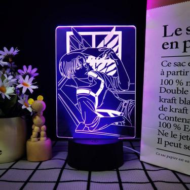 Imagem de Luz noturna LED 3D Attack on Titans Levi`s Ackermans Color C