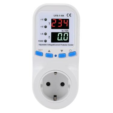 Imagem de aqxreight Protetor de Corrente de Tensão Ajustável Tomada única Tomada 1 16A Protetor de Subtensão de Sobrecorrente Automática