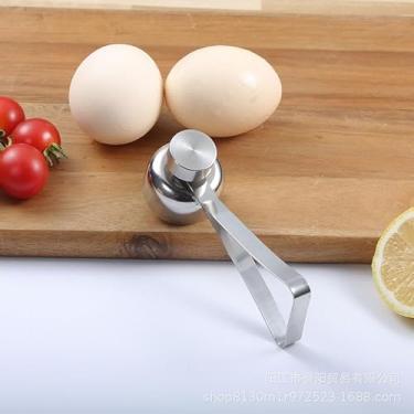 Imagem de Abridor de casca de ovo de aço inoxidável 304 – ergonômico para cozinha de ovos cozidos crus e macios