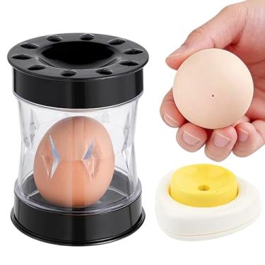 Imagem de 2 peças de descascador de ovos cozidos, ferramenta para descascar ovos cozidos, conjunto fácil de descascar ovos com furador de ovos para descascar ovos perfeitos, utensílio de cozinha para descascar