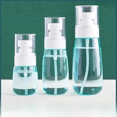 Imagem de Pacote com 3 frascos pequenos de spray para viagem - Mini frascos de spray recarregáveis vazios de névoa fina para cosméticos aquáticos (30 ml + 60 ml + 100 ml, verde)