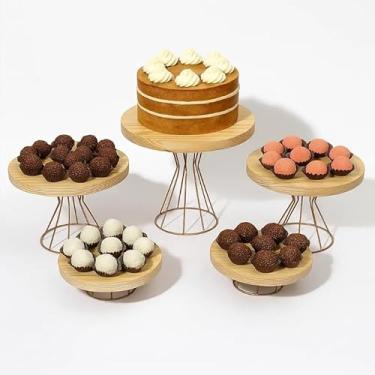 Imagem de Conjunto de suporte para bolo, bandeja, decoração para festa (Castanho claro)