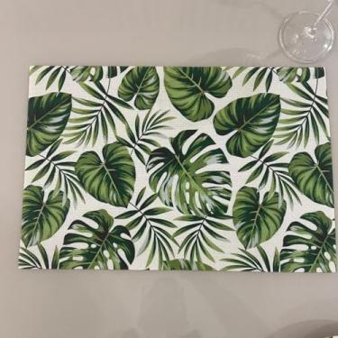 Imagem de Jogo Americano Mesa Posta Impermeável Redondo ou Retangular para Jantar e Eventos – Kit 4 ou 6 Lugares Decorativo Luxo (40. Costela de Adão PVC,4 Unidades)