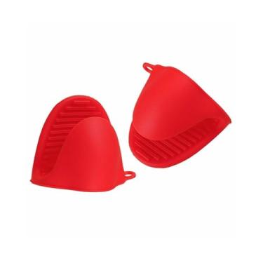 Imagem de Luvas de forno silicone espesso Premium grau alimentar Calor Frio Multiuso para assar cozinhar grelhar Fácil usar Lavável à máquina