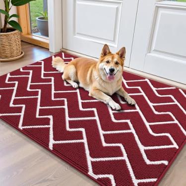 Imagem de OLANLY Tapete de porta frontal, suporte de borracha antiderrapante, resistente à sujeira e absorvente, lavável, capacho interno de baixo perfil fácil de limpar para porta traseira, entrada, entrada