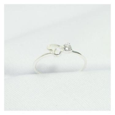 Imagem de Anel Coração com Zirconia Borboleta Prata 925 Original - CandEva, 17/1