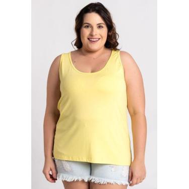 Imagem de Regata Feminina Plus Size Básica Visco - Serena, G8, Amarelo
