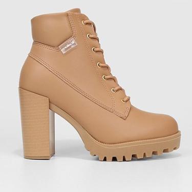 Imagem de Bota Coturno Cano Curto Moleca Salto Bloco Tratorada Feminina-Feminino