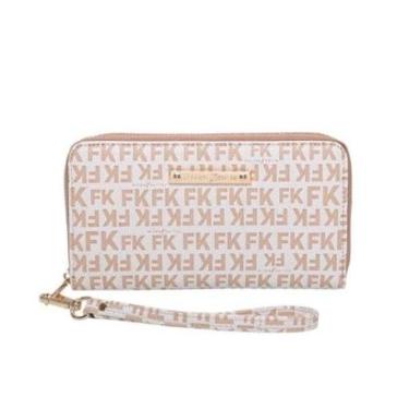 Imagem de Carteira Alça de Mão Grande Fellipe Krein Aw23 Monograma FK587 - Nude-Feminino