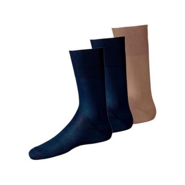 Imagem de Kit com 3 Pares de Meias Social Lupo 1100-011/049 Colorido, Bege, 37-4