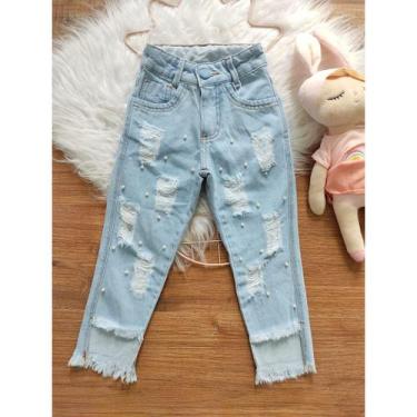 Imagem de Calça Jeans Infantil Mini Diva Infantil Moda Blogueirinha Meninas Dest