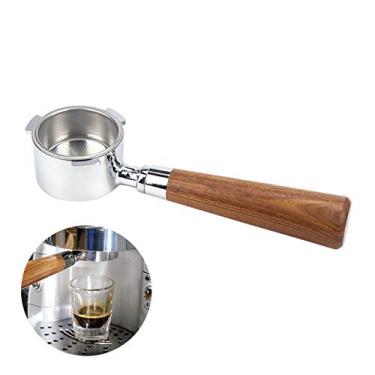 Imagem de Filtro de café sem fundo aço inoxidável 51mm com cesto cabo madeira substituição para máquina Delonghi EC680 EC685 ferramenta extração reutilizável ac