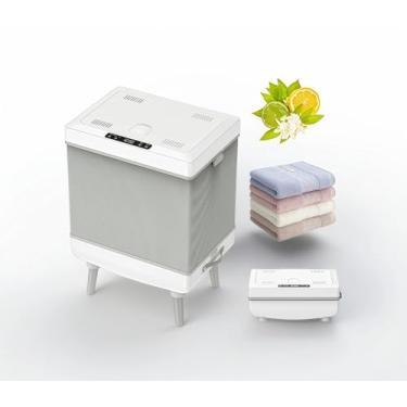 Imagem de RUIE Aquecedores de toalha para banheiro, aquecedor de toalha de grande capacidade de 35L com design flip-top, aquecedor de cobertor dobrável com aquecimento PTC rápido, material resistente ao fogo, 2