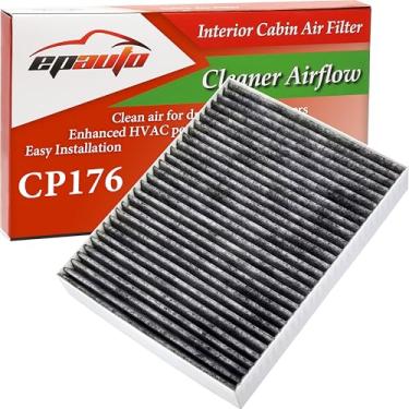 Imagem de EPAuto CP176 (CF11176) Filtro de ar de cabine com carvão ativado, compatível com Ford Explorer, Flex, Taurus, polícia interceptor, resposta híbrida, Lincoln MKS, MKT – Serve para modelos selecionados