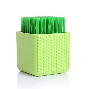 Imagem de Escova de Lavanderia Silicone Portátil com Cerdas Macias para Limpeza Roupas Calcinhas Sapatos Forma Planta em Vasinho U