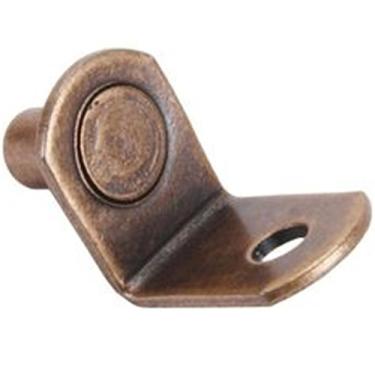 Imagem de Pinos de suporte de prateleira afiados de 1/4 polegada de diâmetro em L e cobre antigo com orifício de parafuso, 12 Pack, Antique Copper