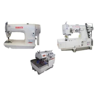 Imagem de Galoneira+Reta+Overlock Industriais Yamata Completas+3LEDS, Bivolt