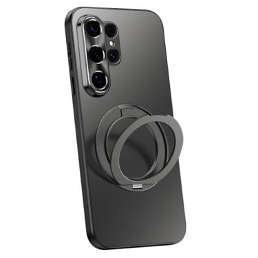 Imagem de HAOMRIYL Capa para Samsung Galaxy S26 Ultra/S26 Plus/S26, Anel Giratório, Suporte de Proteção para Câmera, Antiqueda, Capa Fina para PC, Cinza, S26plus