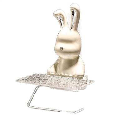 Imagem de Suporte para caixa de lenços de papel de coelho, caixa de papel higiênico, caixa de armazenamento de papel higiênico capa de caixa de lenços faciais (amarelo)