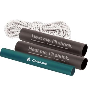 Imagem de Coghlan's Kit de reparo de mastro de barraca – Kit de campo de 4 peças para postes de alumínio ou fibra de vidro – Inclui mangas ativadas por calor, tala de alumínio e cabo de choque de 3 metros
