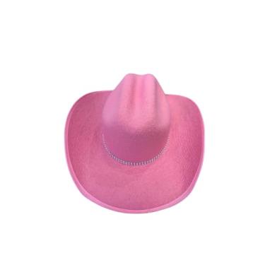 Imagem de Chapéu Boiadeira Country Infantil Feminino, Rosa Preto Vermelho, Estilo Cowgirl (Rosa)
