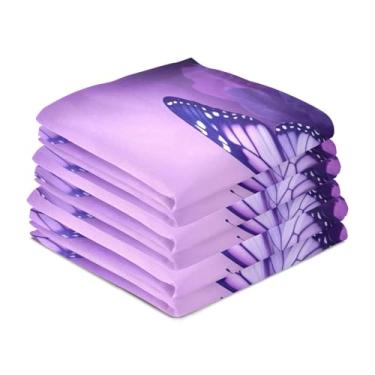 Imagem de Wassud Toalhas de cozinha borboleta toalhas de prato de cozinha pacote com 6 panos de prato macios com laço para pendurar toalha de mão super absorvente de secagem rápida toalhas de chá de mesa