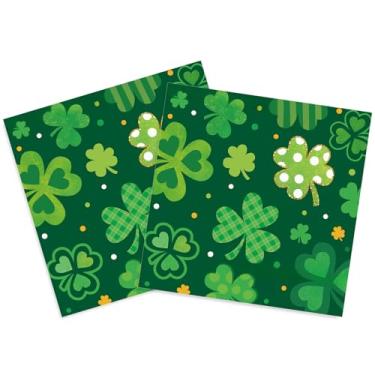 Imagem de Ipalmay Guardanapos de papel trevo - 40 peças descartáveis ​​guardanapos de festa do dia de São Patrício guardanapos de jantar para eventos de primavera, festa temática irlandesa, casamento