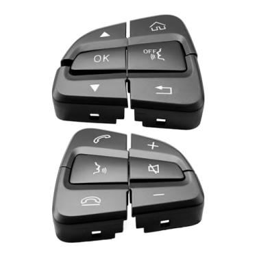 Imagem de Botões de controle de volante substituem A0999050200 A0999050300 Apto para Mercedes Benz C-Class W205 Touring S205 Coupe C205 2016-2018 GLC C253 X253 2016-2019, capa decorativa lnner, 1 par