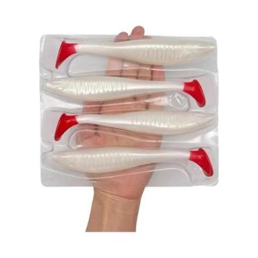 Imagem de Conjunto De Iscas Macias Grandes 6 Peças 14cm Com 2 Ganchos De Manivel