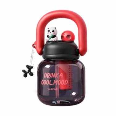 Imagem de Garrafa Infantil de 800 ml com Canudo e Alça Divertida (Vermelha)