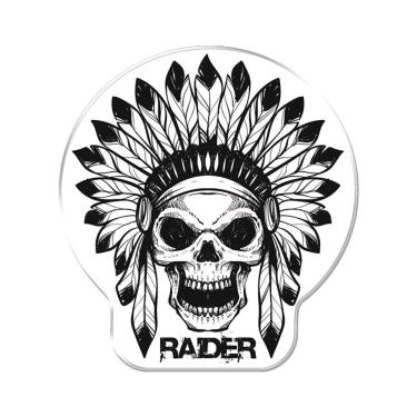 Imagem de Adesivo Decorativo Em Relevo Fácil Aplicação Caveira Raider Cor Branco