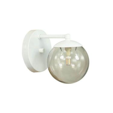 Imagem de Arandela Figo Branco Globo Esfera De Vidro Fumê