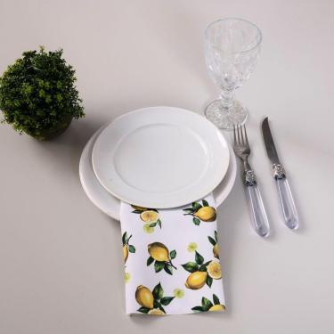 Imagem de Kit 2 Guardanapos De Tecido Estampado Allegra 2 Peças 35cm X 35cm 100% Poliéster - Limão