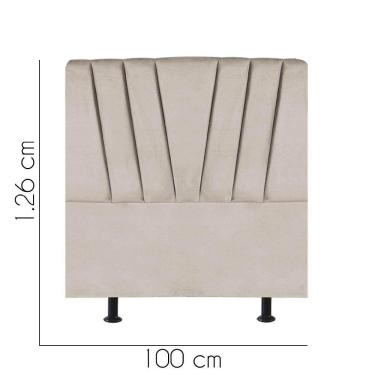 Imagem de Cabeceira Estofada Bélgica 100cm Solteiro Para Cama Colchão Box Quarto Suede Bege - Aurora Line