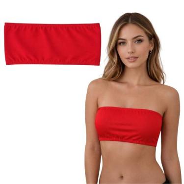 Imagem de Top Adulto Suplex Liso Roupa Feminina Fantasia Carnaval tamanho:Vermel