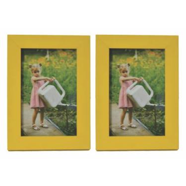 Imagem de Kit 2 Porta Retrato de Mesa 10x15cm Amarelo - Fabrika de Festa
