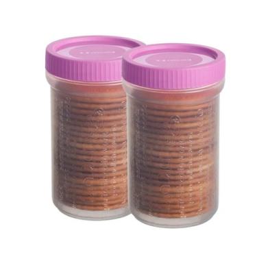 Imagem de Kit 2 Pote Porta Biscoito Maria Bolacha Redondo Meio pacote - Sanremo