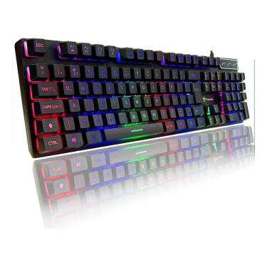 Imagem de Teclado Gamer Titorion Semi Mecânico Led Rgb Abnt2