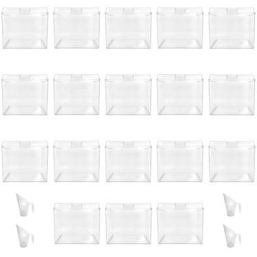 Imagem de Kit 18 Potes Acrílico Quadrado 3,3 Litros + Conchas de 100ml - Ex Pote