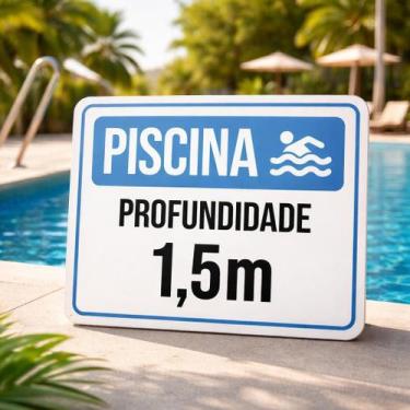 Imagem de Placa Acm Piscina Profundidade 1M5 18X23 - Sinalizo